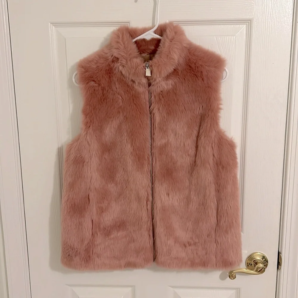 J. Crew Women's Faux Fur Vest Pink New Size Small